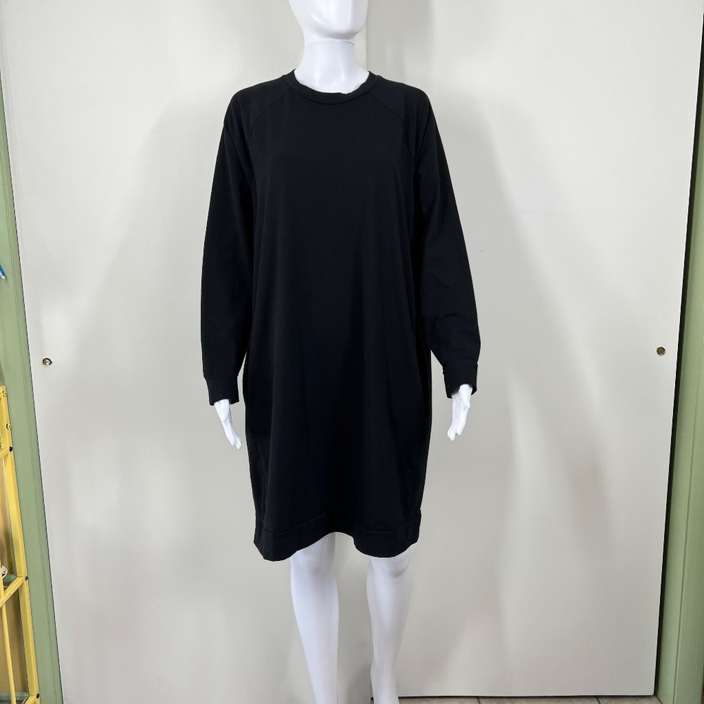 Eileen Fisher Black Long sleeve, Midi, Soft‎ thicker Jersey knit, Pockets, L